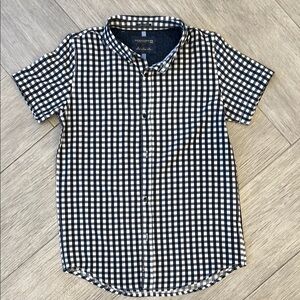 Boys Denim & Flower Black and White Casual Button Down Shirt